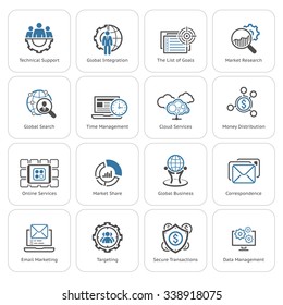Flat Design Icons Set. Business and Finance. Isolated Illustration.
