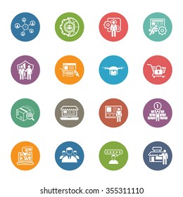 Flat Design Icons Set. Business and Finance. Isolated Illustration.
