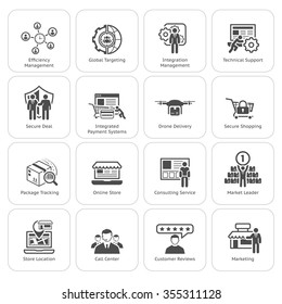 Flat Design Icons Set. Business and Finance. Isolated Illustration.
