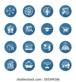 Flat Design Icons Set. Business and Finance. Isolated Illustration.