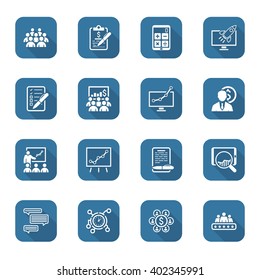 Flat Design Icons Set. Business and Finance. Isolated Illustration.