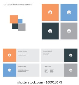 Flat design icons set infographics for business presentations, brochures. Eps10 vector illustration.
