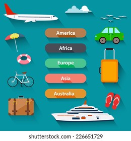 Flat design, Icons set of traveling 