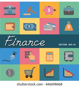 Flat design icons for shopping icons. Vector illustration.