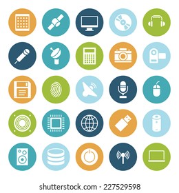 Flat design icons for technology and devices. Vector illustration.
