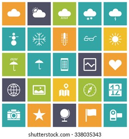 Flat design icons for user interface. Vector illustration.