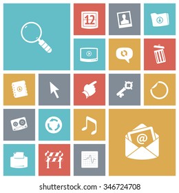 Flat design icons for user interface. Vector illustration.