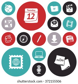 Flat design icons for user interface. Vector illustration.
