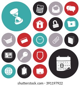 Flat design icons for user interface. Vector illustration.