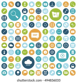 Flat design icons for user interface. Vector illustration.