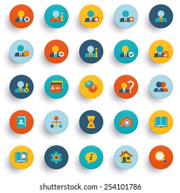 Flat design icons for web design development, SEO and internet marketing.