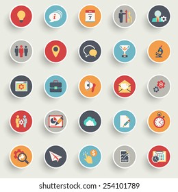 Flat design icons for web design development, SEO and internet marketing.