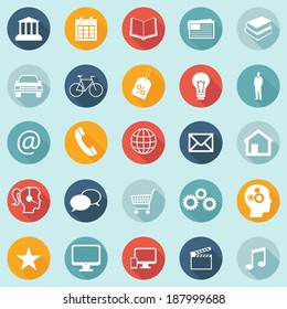  Flat Design Icons - Web, Mobile, App - vector EPS10 