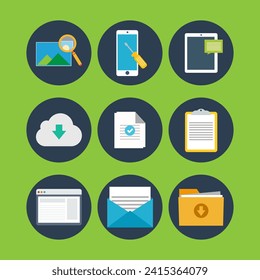 Flat design icons for web and mobile applications. Vector illustration.