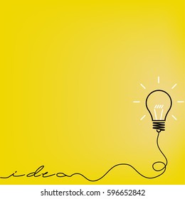 Flat design idea concept with yellow background , vector design