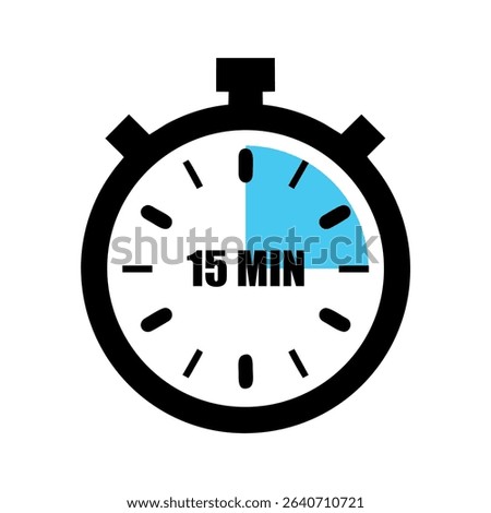Flat design illustration of 15 minute timer, time and hour concept