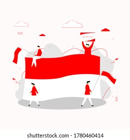 flache Design-Illustration zum Gedenken an den 75. Unabhängigkeitstag Indonesiens