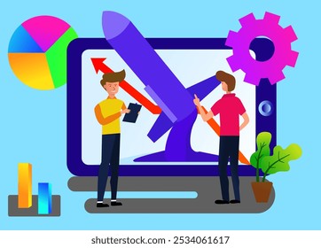 ilustração de design plano sobre start-ups de negócios