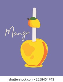 Flat Design Illustration Apple Caramel at Mango Taste