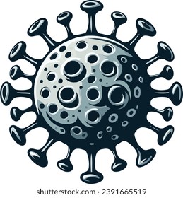 ilustración de diseño plano arte del virus de la corona, virus peligroso