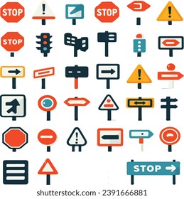 flat design illustration art of a traffic guide