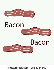 Flat Design Illustration with Bacon Doodle Style