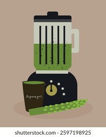 Flat Design Illustration with Blender at Asparagus Taste