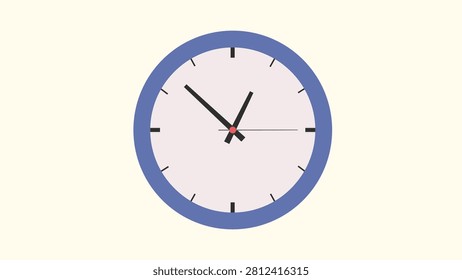 flat design illustration, blue wall clock