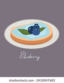 Ilustración de diseño plano con pan de morcilla azul