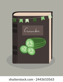 Ilustración de diseño plano con libro en Pepino