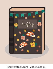 Flat Design Illustration with Book at Ladybug