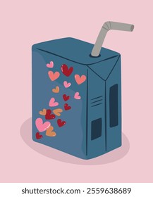 Flat Design Illustration with Box Paper at Love Taste