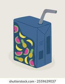 Flat Design Illustration with Box Paper at Fruits Taste