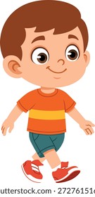 Ilustración de diseño plano de un personaje masculino caminando lentamente en una pose relajada y casual. El personaje se ve amigable y tranquilo, lo que lo hace adecuado para el contenido educativo de los niños, materiales escolares, App de aprendizaje, presentaciones, carteles, Sitios web y diseños enfocados en los niños. Las Formas limpias y los colores sólidos proporcionan un estilo visual moderno ideal para contar historias, actividades diarias, conceptos de movimiento y proyectos temáticos de la infancia.