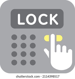 Flat design illustration of a building's auto lock