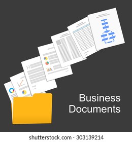 Flat design illustration for business documents, business report, business documents, working, management.
