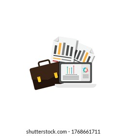 Flat design illustration for business financial vector design image. Flat business finance banking poster object vector image