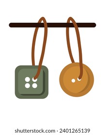 Flat Design Illustration with Buttons