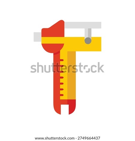 Flat design illustration of caliper measuring tool, precision, and accuracy