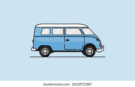 Flat design illustration of camping van	