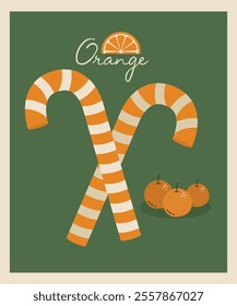  Flat Design Illustration with Candy Can at Orange Taste