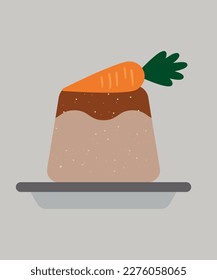 Flat Design Illustration Carrot Pudding