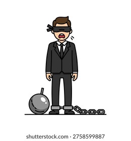 Flat design illustration chained