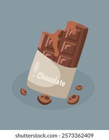 Flat Design Illustration with Chocolate Bar