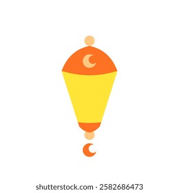 Flat design illustration of a classic Eid lantern, perfect for Islamic celebrations and spiritual themes.