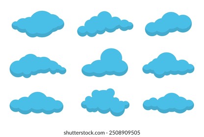 Flat design illustration of cloud collection