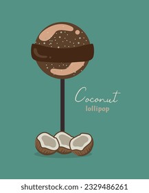 Flat Design Illustration Coconut Lollipop