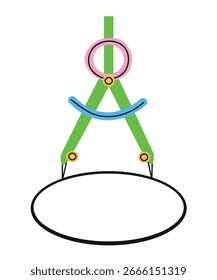  Ilustración de diseño plano con brújula en estilo Doodle