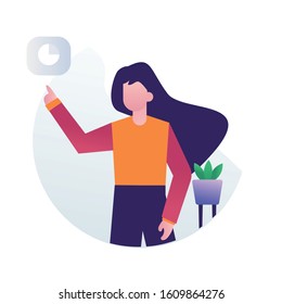 Flat design illustration concept for business people activity. Business services illustrations. Poster for social media, web page, banner, presentation stock illustration costumer support. 