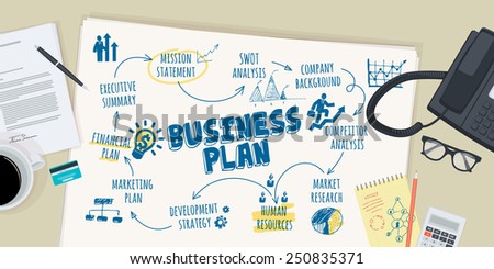 Flat design illustration concept for business plan. Concept for web banner and promotional material.